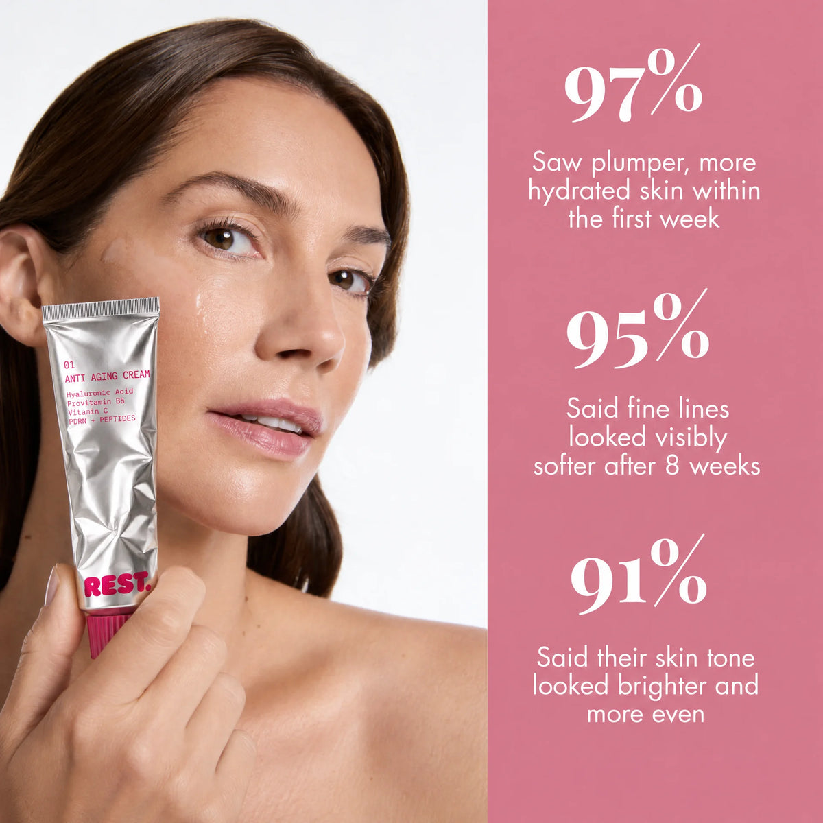 REST. Anti-Aging Cream — Peptide & Hyaluronic Acid Face Cream, 50 ml (1.7 fl oz)